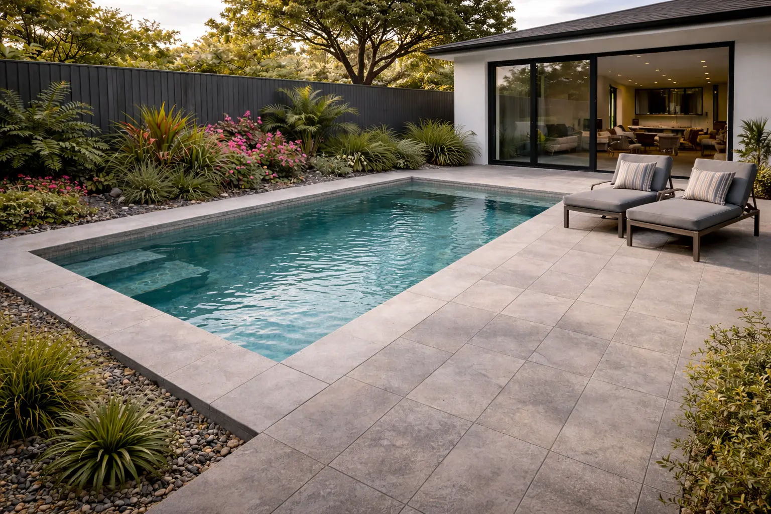 concrete pool cost Brisbane modern backyard design